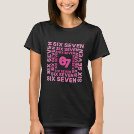 Six Seven 67 Pink Graphic T-Shirt