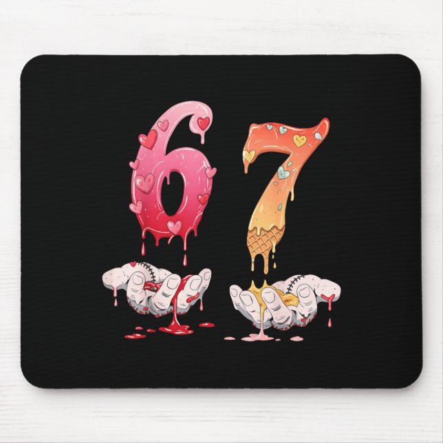 Six Seven 6 7 67 Funny Matching Valentines Day Cou Mousepad (Vorne)
