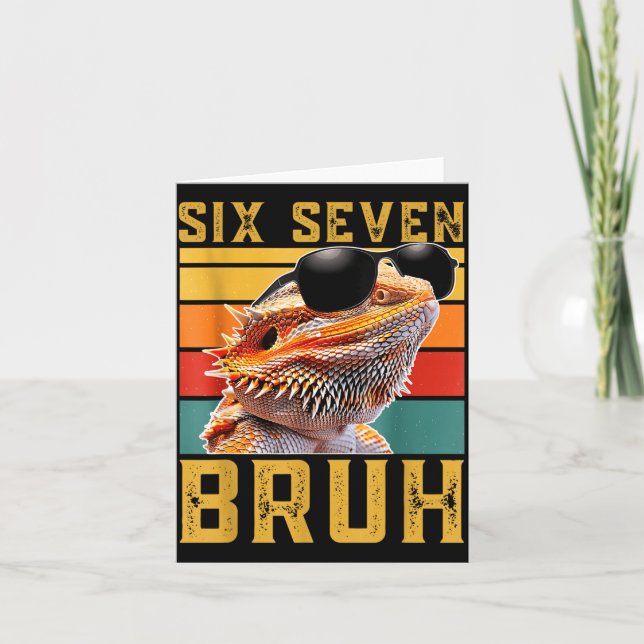 Six Seven 6 7 67 Meme Funny Bearded Dragon Design  Karte (Vorderseite)