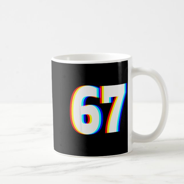 Six Seven 6 7 Edm Optical Illusion  Kaffeetasse (Rechts)