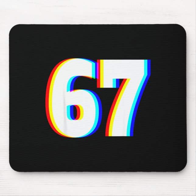 Six Seven 6 7 Edm Optical Illusion  Mousepad (Vorne)
