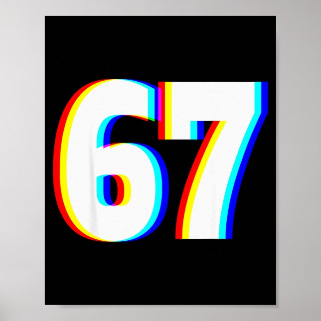 Six Seven 6 7 Edm Optical Illusion  Poster (Vorne)