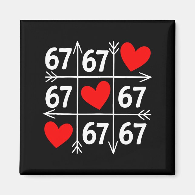 Six Seven 6 7 Funny 67 Valentines Day Heart Men Wo Magnet (Vorne)