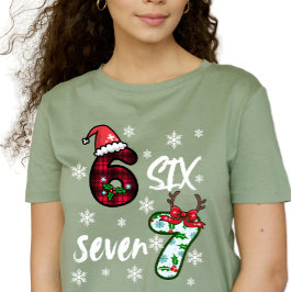Six Seven 6 7 Gen Alpha Meme Weihnachten T-Shirt