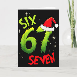 Six Seven 6 7 Gen Z Alpha Meme Slang Frohe Weihnac Karte