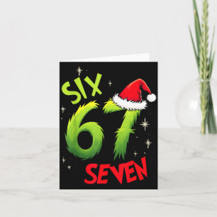 Six Seven 6 7 Gen Z Alpha Meme Slang Frohe Weihnac Karte