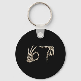 Six Seven 6 7 Meme 67 Skeletthand Halloween-Kostüm Schlüsselanhänger