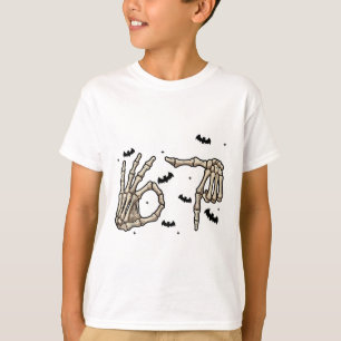 Six Seven 6 7 Meme 67 Skeletthand Halloween-Kostüm T-Shirt