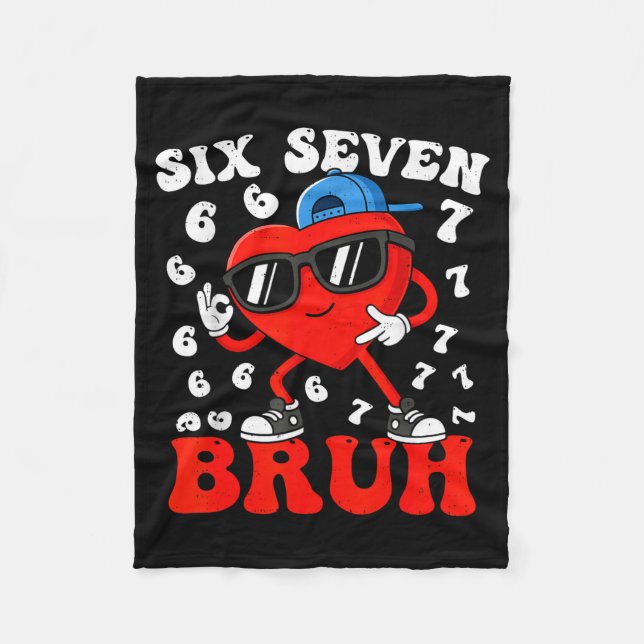 Six Seven 6 7 Meme 67 Trend Valentines Day Boys To Fleecedecke (Vorderseite)