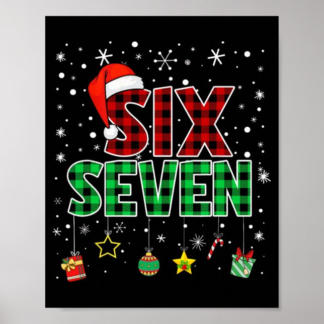 Six Seven 6 7 Meme 67 Weihnachts-Pyjamas Männer Fr Poster (Vorne)
