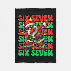 Six Seven 6 7 Meme Dabbing Weihnachtsmann Weihnach Fleecedecke