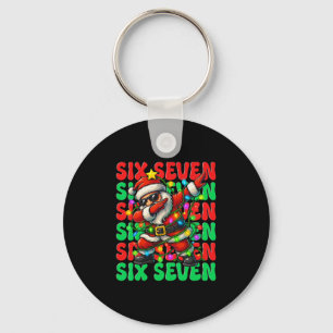 Six Seven 6 7 Meme Dabbing Weihnachtsmann Weihnach Schlüsselanhänger