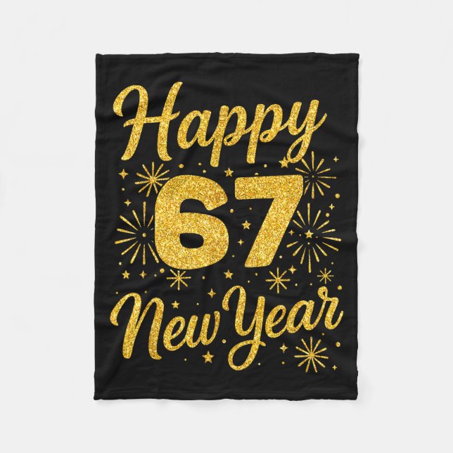 Six Seven 6 7 Meme Funny Happy New Year 67 2026  Fleecedecke (Vorderseite)