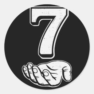 Six Seven 6 7 Meme Gen Alpha Slang 6 7 Hände Paar Runder Aufkleber
