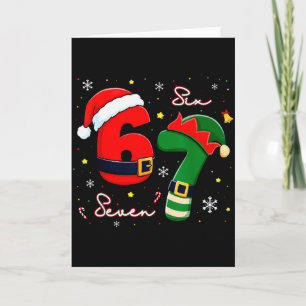 Six Seven 6 7 Meme Gen Alpha Slang Weihnachten San Karte