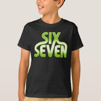 Six Seven 6 7 Meme - Green gradient typography T-Shirt