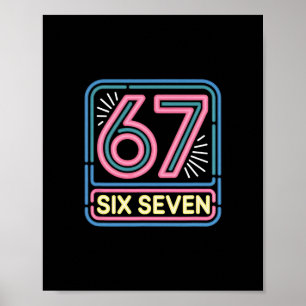 Six Seven 6 7 Meme Lustig  Poster