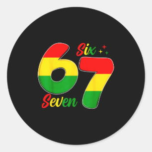 Six Seven 6 7 Schwarzer Monat der Geschichte Lusti Runder Aufkleber