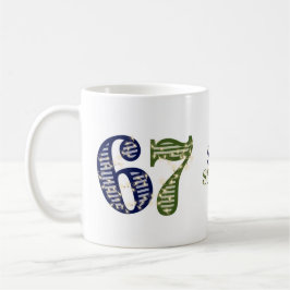 Six Seven 6 7 Trend Blau und Grün Modern Kaffeetasse