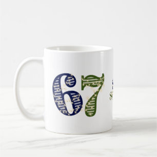 Six Seven 6 7 Trend Blau und Grün Modern Kaffeetasse