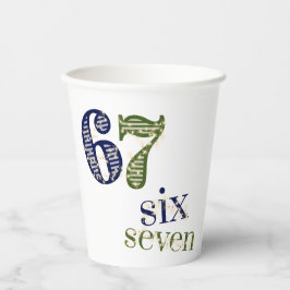 Six Seven 6 7 Trend Blau und Grün Modern Pappbecher