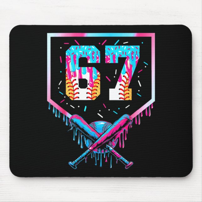 Six Seven Baseball Ice Cream Drip Cool 67 Gen Alph Mousepad (Vorne)