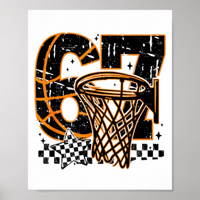 Six Seven Basketball, Funny 67 Basketball, Retro G Poster (Vorne)
