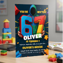 Six Seven Birthday Invitation 