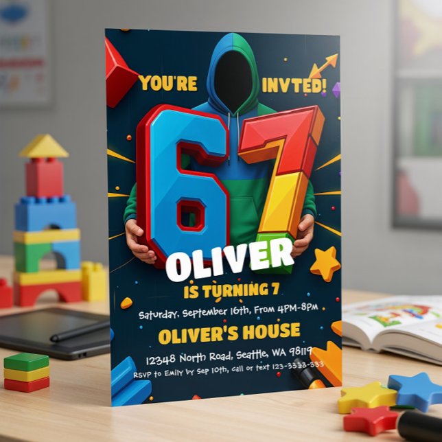 Six Seven Birthday Invitation  Einladung (Von Creator hochgeladen)