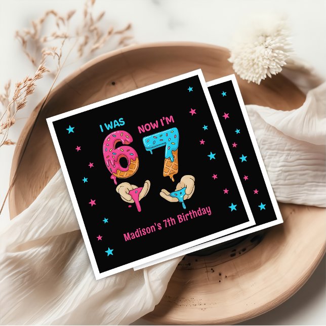 Six Seven Birthday Napkins Serviette (Von Creator hochgeladen)