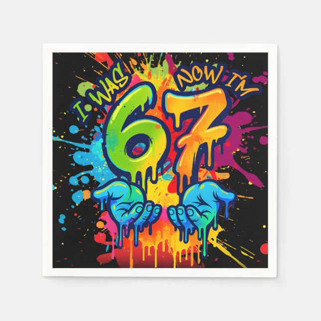 Six Seven Birthday Napkins Serviette (Vorderseite)