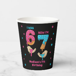 Six Seven Birthday Party Paper Cups Pappbecher