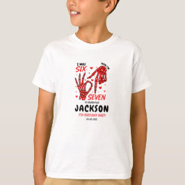 Six Seven Birthday Skeleton Hands Party T-Shirt
