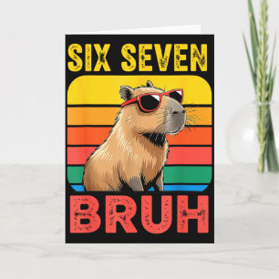 Six Seven Bruh 67 Capybara Vintage Lustiges Meme-G Karte