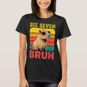 Six Seven Bruh 67 Capybara Vintage Lustiges Meme-G T-Shirt