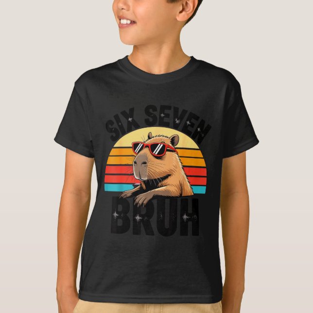 Six Seven Bruh 67 Meme Capybara  T-Shirt (Vorderseite)