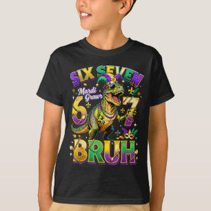 Six Seven Bruh Mardi Gras 67 Alligator Meme _3 T-Shirt