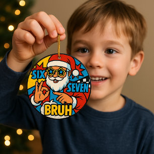 Six Seven BRUH — Ornement de Noël Père Noël Pop-Ar
