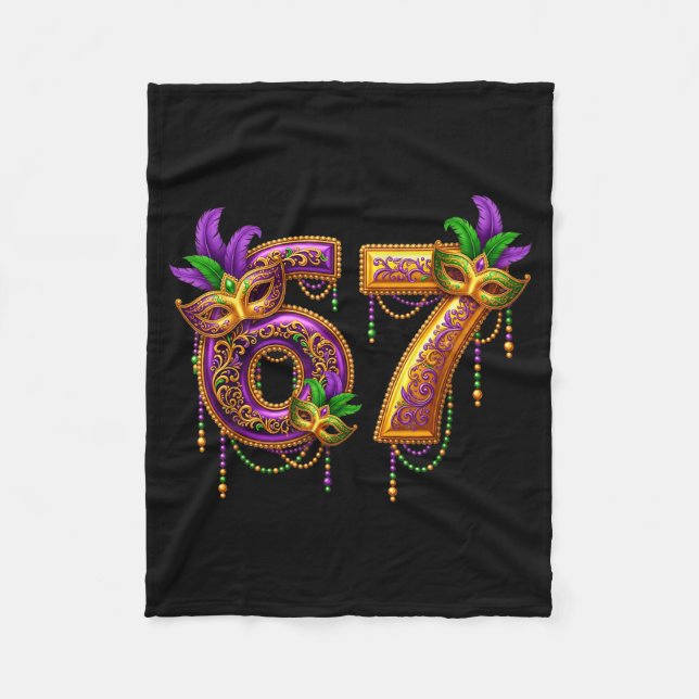 Six Seven Carnaval Festival 67 Meme Funny Mardi Gr Fleecedecke (Vorderseite)