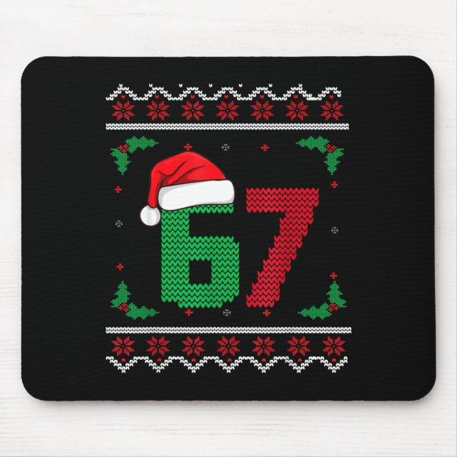 Six Seven Christmas 6 7 Ugly Christmas Sweater  Mousepad (Vorne)