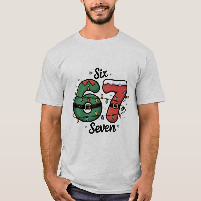 Six Seven Christmas Meme Funny Pop Culture  T-Shirt (Vorderseite)