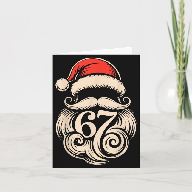Six Seven Christmas Santa Meme 6 7 Holiday Humor D Karte (Vorderseite)
