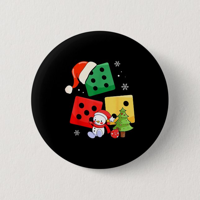 Six Seven Christmas Three Dice Santa Hat 67 Meme  Button (Vorderseite)