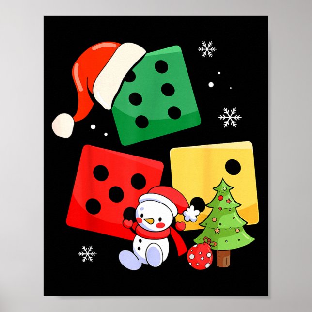 Six Seven Christmas Three Dice Santa Hat 67 Meme  Poster (Vorne)