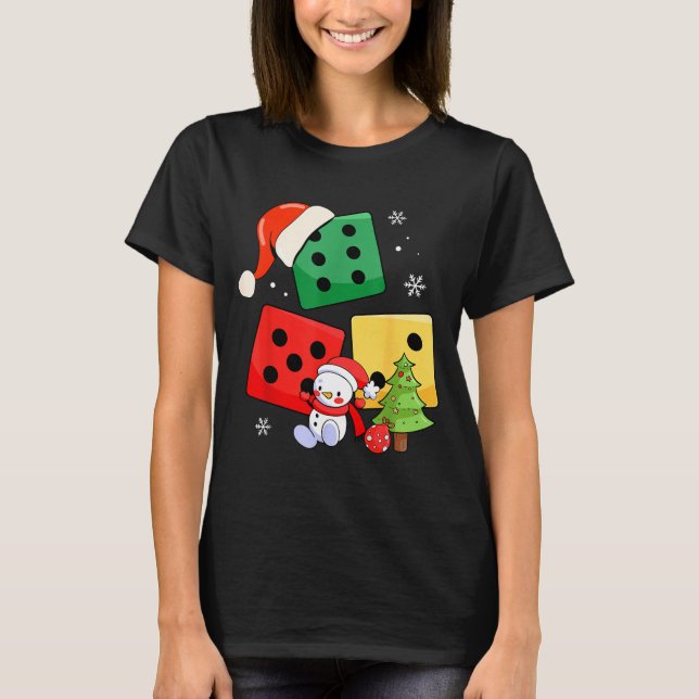 Six Seven Christmas Three Dice Santa Hat 67 Meme  T-Shirt (Vorderseite)