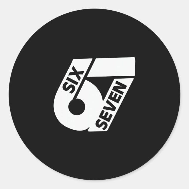 Six Seven Cool Meme 67 Funny Number  Runder Aufkleber (Vorderseite)