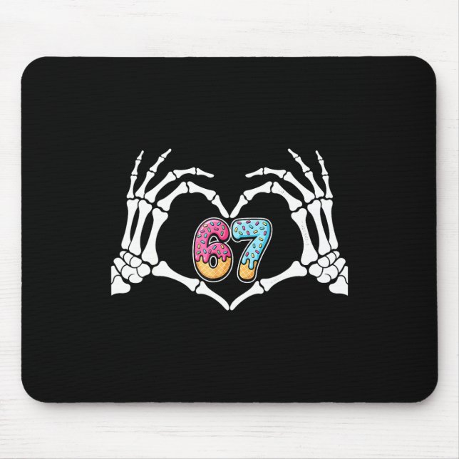 Six Seven Eis Drip 67 Meme Skeletthände Si Mousepad (Vorne)