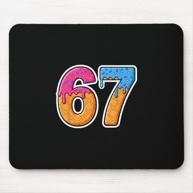 Six Seven Eis Drip Gen Alpha Slang 6 7 Trend Mousepad (Vorne)