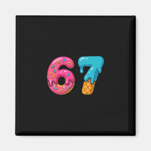 Six Seven Eis-Drip-Meme 67 Sport Lustig Trend Magnet
