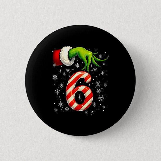 Six Seven Funny Christmas Couple Matching Meme  Button (Vorderseite)